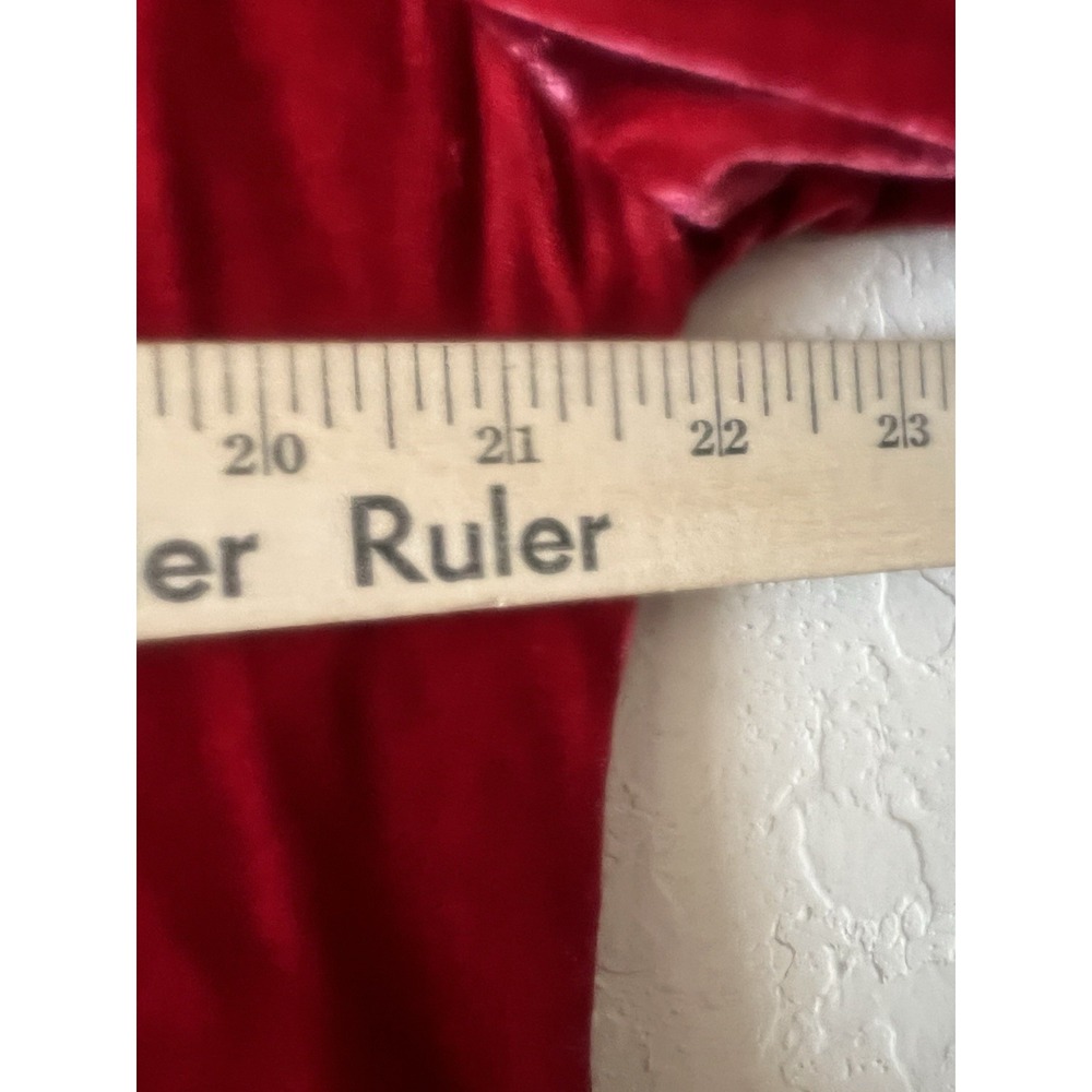 J Jill Crushed Rich Red Velvet Button Up Tunic Top Blouse Silk Blend L Petite - Picture 9 of 10